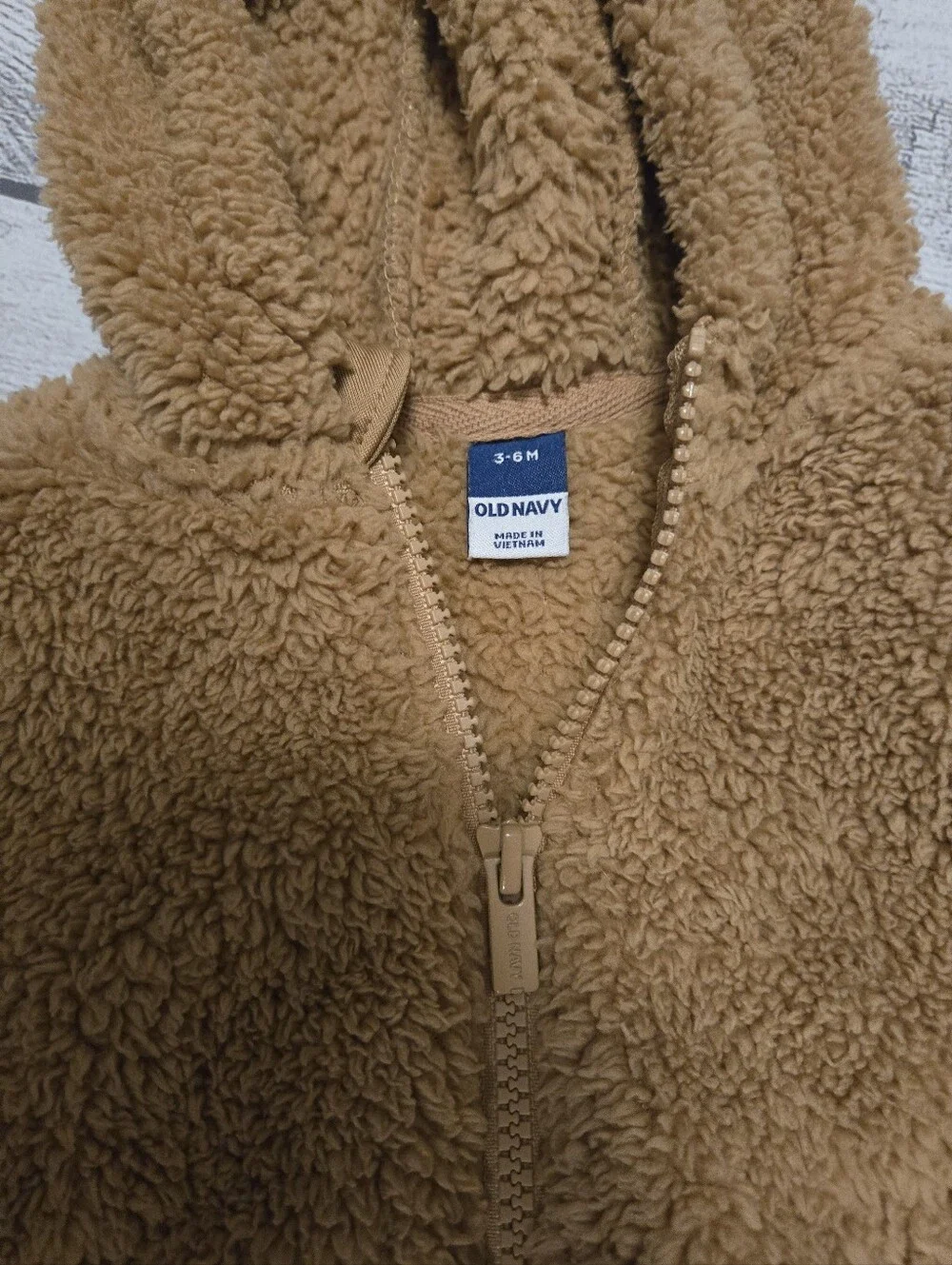 Brown Teddy Bear Hooded Jacket + Cream Sherpa Moto Jacket (Set)